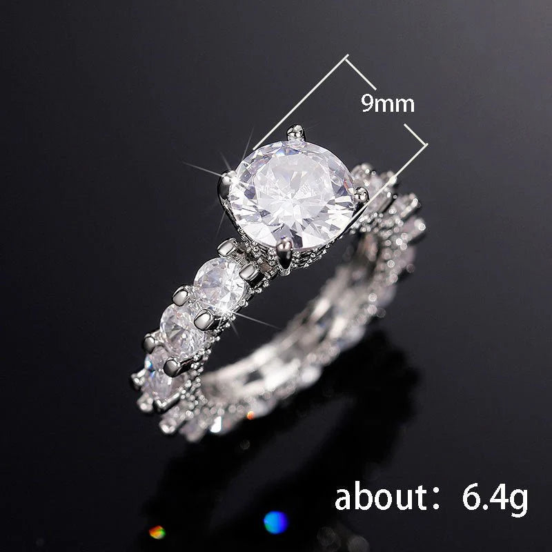 Elegant Zircon Ring with Copper Detailing for Women