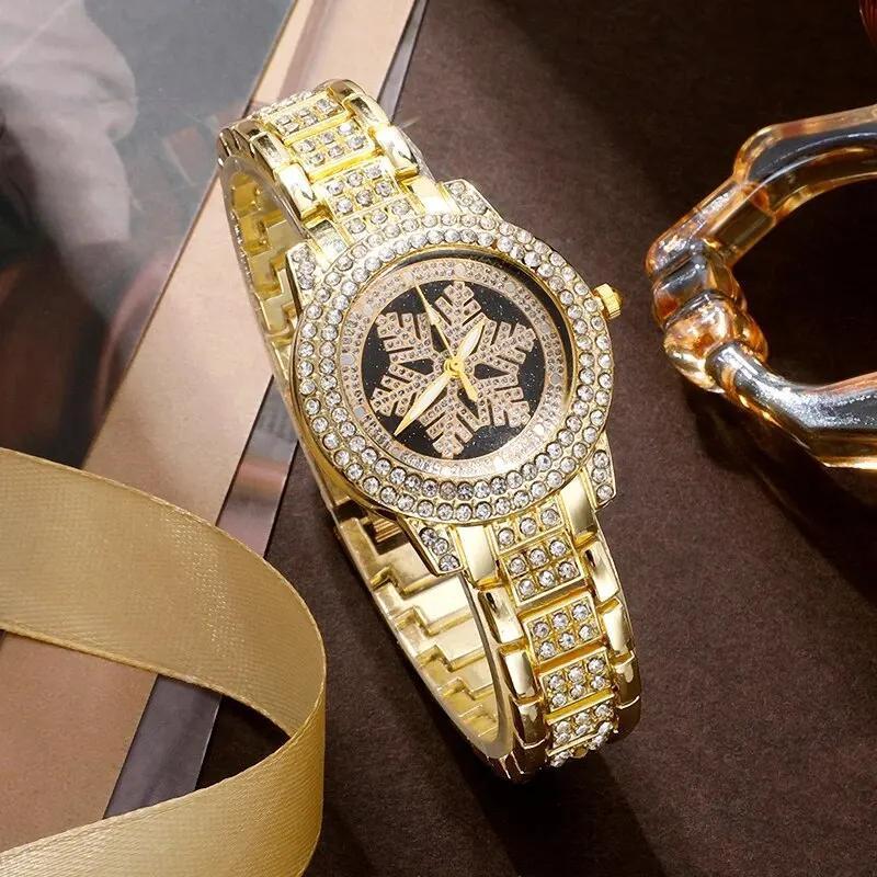 Snowflake Design Watch & Crystal Five-Piece Set