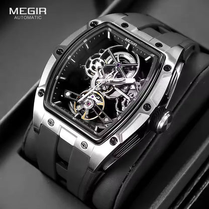 Elegant Skeleton Dial Watch Modern Luxury Design with Durable Rubber Strap Z-3