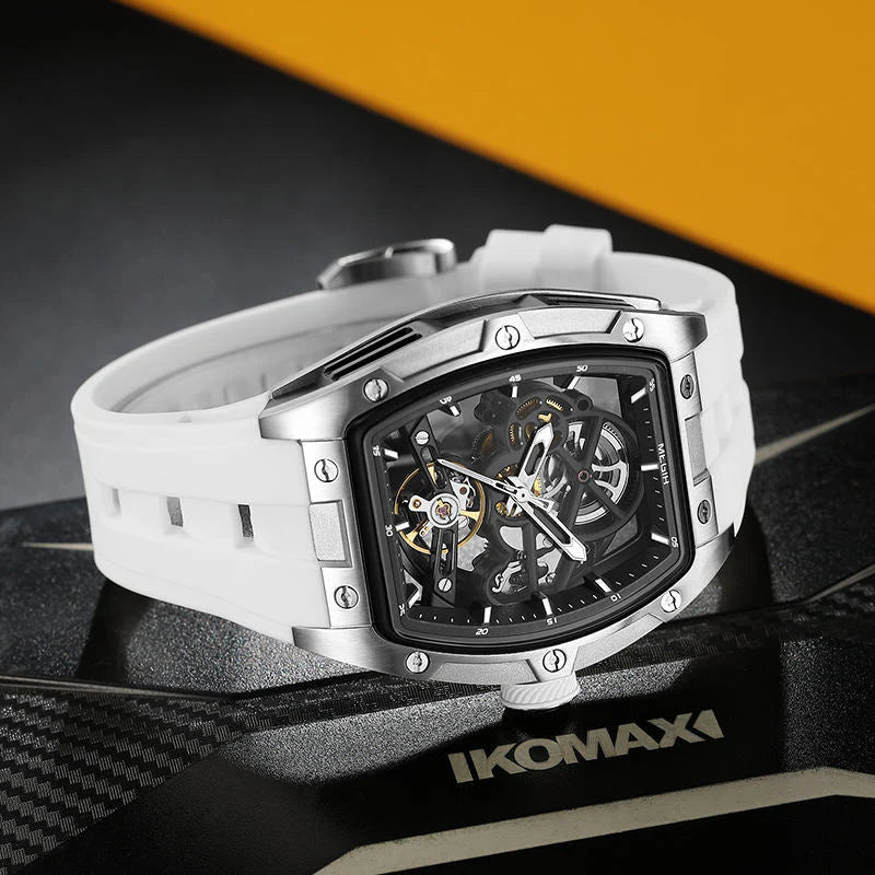 Elegant Skeleton Dial Watch Modern Luxury Design with Durable Rubber Strap Z-3