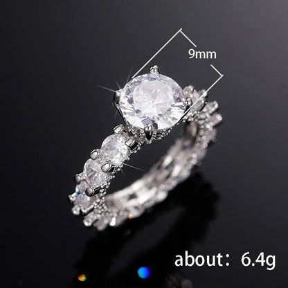 Elegant Zircon Ring with Copper Detailing for Women