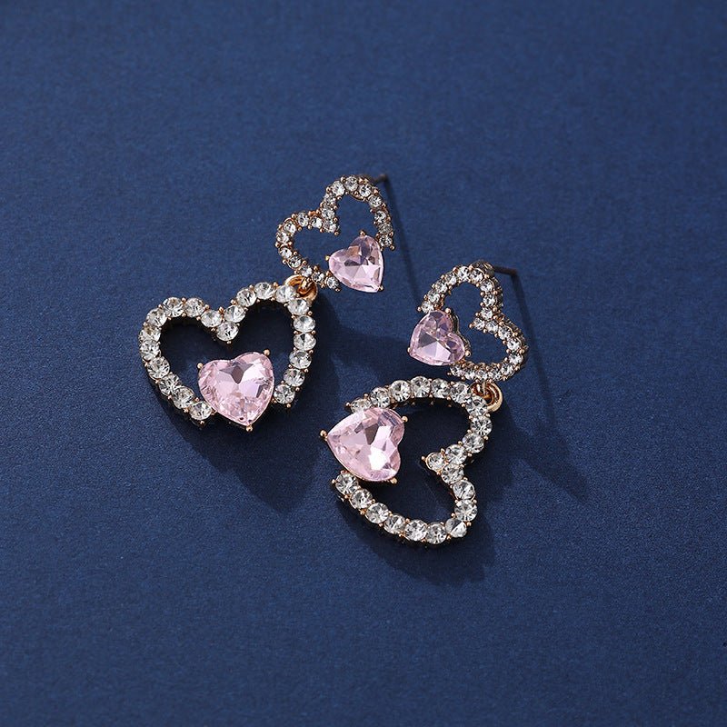 Fashion Love Heart Stud Earrings for Women