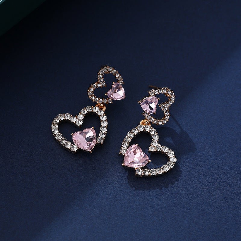 Fashion Love Heart Stud Earrings for Women
