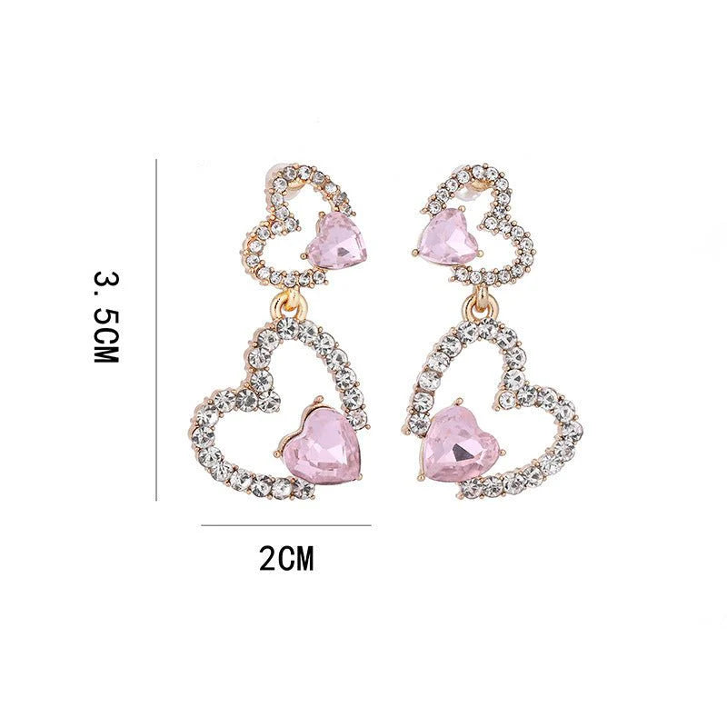 Fashion Love Heart Stud Earrings for Women